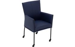 Goossens eetkamerstoel funk blauw leer - 8227236-01